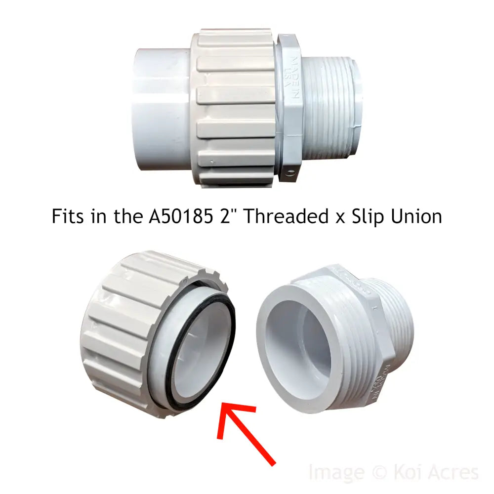 A50186 replacement O-Ring fits in the A50185 2" threaded x slip union